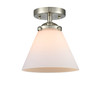 Cone - 1 Light - 8 inch - Brushed Satin Nickel - Semi-Flush Mount (284-1C-SN-G41-LED)