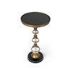 Butler Specialty Company Forella 12 in. W Round Granite, Acrylic and Iron Pedestal Side Table, Black, Bronze, Clear (5533140)