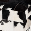 Victorian Hair on Hide Cube Ottoman, Black and White (5535373)