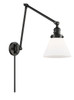 Cone - 1 Light - 8 inch - Matte Black - Swing Arm (238-BK-G41-LED)