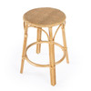 Tobias 24 in Seat Height Round Rattan Backless Counter Stool, Natural (9371404)