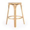 Butler Specialty Company Tobias 24 in. Seat Height Round Rattan Backless Counter Stool, Natural (9371404)
