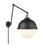 Hampden - 1 Light - 13 inch - Black Antique Brass - Swing Arm (238-BAB-HFS-121-BK)