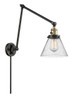 Cone - 1 Light - 8 inch - Black Antique Brass - Swing Arm (238-BAB-G44-LED)