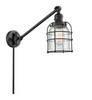 Bell Cage - 1 Light - 8 inch - Matte Black - Swing Arm (237-BK-G54-CE)