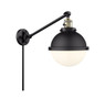 Hampden - 1 Light - 9 inch - Black Antique Brass - Swing Arm (237-BAB-HFS-81-BK-LED)