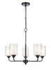 Fairbank - 5 Light - 25 inch - Matte Black - Chain Hung - Chandelier (342-5CR-BK-CLW)