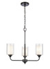 Fairbank - 3 Light - 22 inch - Matte Black - Chain Hung - Pendant (342-3CR-BK-CLW)