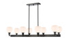 Concord - 8 Light - 48 inch - Matte Black - Cord hung - Island Light (341-8CR-BK-G121-6)