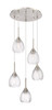 Berkshire - 5 Light - 19 inch - Brushed Satin Nickel - Cord Hung - Multi Pendant (323-5P-SN-G323-6CL)
