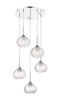 Berkshire - 5 Light - 20 inch - Polished Nickel - Cord Hung - Multi Pendant (323-5P-PN-G323-7CL)