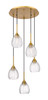 Berkshire - 5 Light - 19 inch - Brushed Brass - Cord Hung - Multi Pendant (323-5P-BB-G323-6CL)