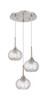Berkshire - 3 Light - 15 inch - Brushed Satin Nickel - Cord Hung - Multi Pendant (323-3P-SN-G323-7CL)