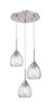 Berkshire - 3 Light - 13 inch - Brushed Satin Nickel - Cord Hung - Multi Pendant (323-3P-SN-G323-6CL)