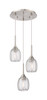 Berkshire - 3 Light - 13 inch - Brushed Satin Nickel - Cord Hung - Multi Pendant (323-3P-SN-G323-5CL)