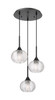 Berkshire - 3 Light - 15 inch - Matte Black - Cord Hung - Multi Pendant (323-3P-BK-G323-7CL)