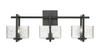 Striate - 3 Light - 24 inch - Black - Bath Vanity Light (312-3W-BK-CL-LED)