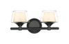 Laguna - 2 Light - 15 inch - Black - Bath Vanity Light (311-2W-BK-CLW)