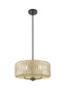 Windsor - 3 Light - 16 inch - Matte Black - Stem hung - Pendant (436-3S-BK-G436-16ME)