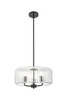 Windsor - 3 Light - 16 inch - Matte Black - Stem hung - Pendant (436-3S-BK-G436-16CL)