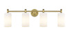 Crown Point - 4 Light - 34 inch - Brushed Brass - Bath Vanity Light (434-4W-BB-G434-7WH)