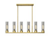 Empire - 6 Light - 44 inch - Brushed Brass - Linear Pendant (429-6I-BB-G429-8SM)