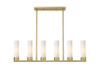 Empire - 6 Light - 44 inch - Brushed Brass - Linear Pendant (429-6I-BB-G429-11WH)
