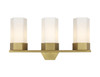 Claverack - 3 Light - 22 inch - Brushed Brass - Bath Vanity Light (427-3W-BB-G427-9WH)