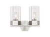 Claverack - 2 Light - 13 inch - Satin Nickel - Bath Vanity Light (427-2W-SN-G427-9CL)