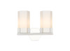 Claverack - 2 Light - 13 inch - Polished Nickel - Bath Vanity Light (427-2W-PN-G427-9WH)