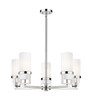 Utopia - 5 Light - 24 inch - Polished Nickel - Chandelier (426-5CR-PN-G426-8WH)