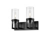 Utopia - 2 Light - 15 inch - Matte Black - Bath Vanity Light (426-2W-BK-G426-8CL)