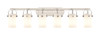 Pilaster II Cylinder - 6 Light - 44 inch - Satin Nickel - Bath Vanity Light (423-6W-SN-G423-7WH)