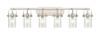 Pilaster II Cylinder - 6 Light - 44 inch - Satin Nickel - Bath Vanity Light (423-6W-SN-G423-7SDY)