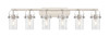 Pilaster II Cylinder - 6 Light - 44 inch - Satin Nickel - Bath Vanity Light (423-6W-SN-G423-7DE)