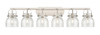 Pilaster II Bell - 6 Light - 46 inch - Satin Nickel - Bath Vanity Light (423-6W-SN-G412-6SDY)
