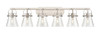 Pilaster II Cone - 6 Light - 46 inch - Satin Nickel - Bath Vanity Light (423-6W-SN-G411-6CL)