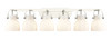 Pilaster II Bell - 6 Light - 46 inch - Polished Nickel - Bath Vanity Light (423-6W-PN-G412-6WH)