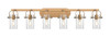 Pilaster II Cylinder - 6 Light - 44 inch - Brushed Brass - Bath Vanity Light (423-6W-BB-G423-7CL)