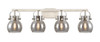 Pilaster II Sphere - 4 Light - 37 inch - Satin Nickel - Bath Vanity Light (423-4W-SN-G410-6SM)