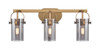 Pilaster II Cylinder - 3 Light - 25 inch - Brushed Brass - Bath Vanity Light (423-3W-BB-G423-7SM)