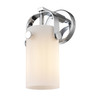 Pilaster - 1 Light - 7 inch Long Glass - Polished Chrome - Sconce (423-1W-PC-G423-7WH)