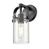 Pilaster - 1 Light - 7 inch Long Glass - Matte Black - Sconce (423-1W-BK-G423-7SDY)