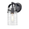 Pilaster II Cylinder - 1 Light - 7 inch Long Glass - Matte Black - Sconce (423-1W-BK-G423-7DE)