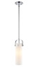 Pilaster II Cylinder - 1 Light - 12 inch Long Glass - Polished Chrome - Pendant (423-1S-PC-G423-12WH)