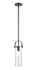 Pilaster II Cylinder - 1 Light - 12 inch Long Glass - Matte Black - Pendant (423-1S-BK-G423-12SDY)