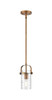 Pilaster II Cylinder - 1 Light - 7 inch Long Glass - Brushed Brass - Pendant (423-1S-BB-G423-7DE)