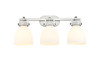 Newton Bell - 3 Light - 27 inch - Satin Nickel - Bath Vanity Light (411-3W-SN-G412-7WH)