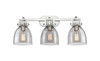 Newton Bell - 3 Light - 27 inch - Satin Nickel - Bath Vanity Light (411-3W-SN-G412-7SM)
