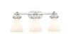 Newton Cone - 3 Light - 27 inch - Brushed Satin Nickel - Bath Vanity Light (411-3W-SN-G411-7WH)